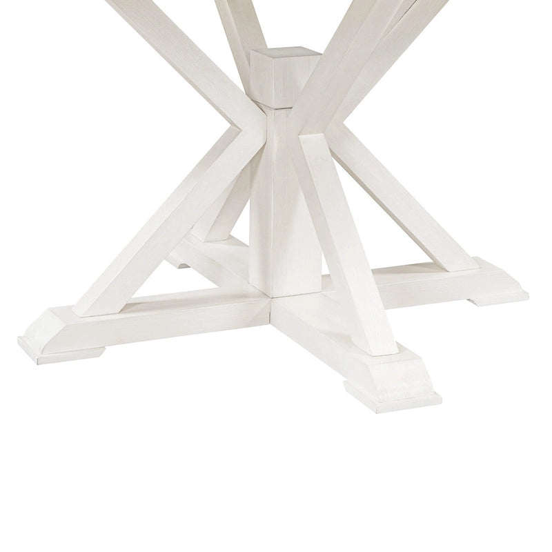 Functional Dining Table Set with Extendable Table and 4 Upholstered Chairs
