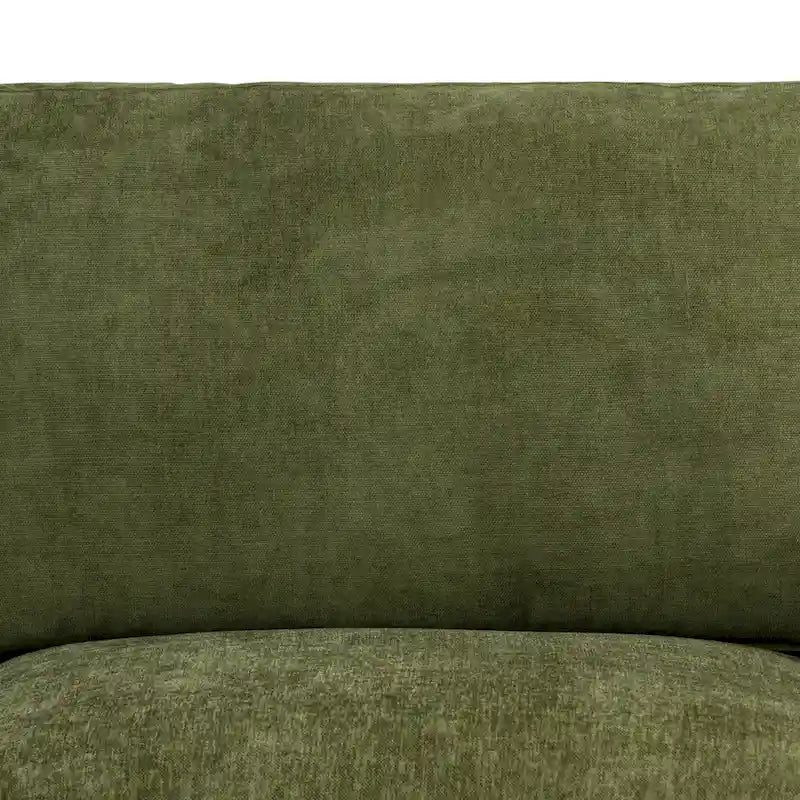 99-Inch Mid-Century Sofa – Distressed Green Velvet, Low-Profile, Sinuous Spring, Seats 3