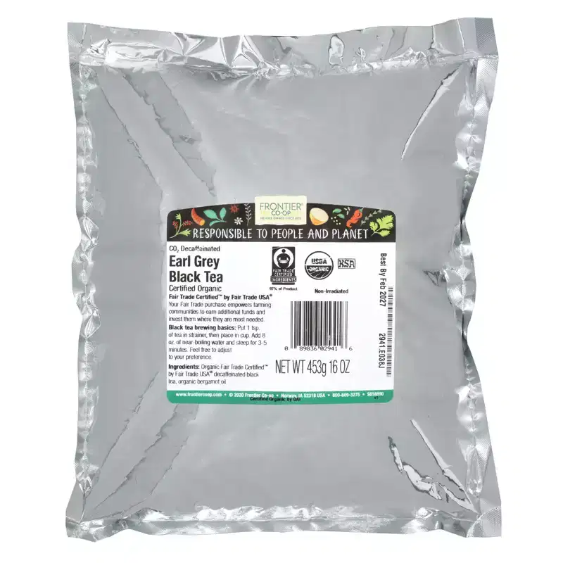 Frontier Co-op Organic Earl Grey Black Tea, Decaffeinated, 16 oz (453 g)