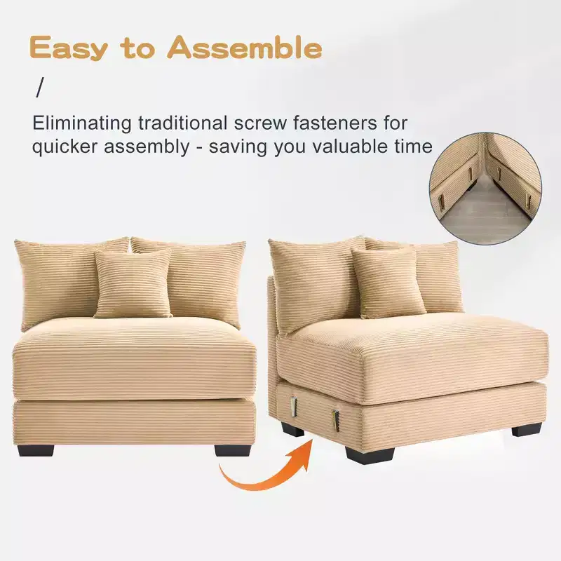 Oversized Cloud Modular Sectional Couch,Convertible Sectional Couches Deep Seat Extra-Wide Armrests
