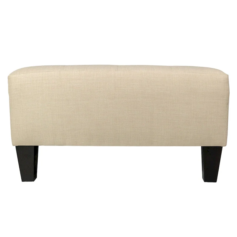Button Tufted Upholstered Square Ottoman | Blue | Modern Accent Footrest