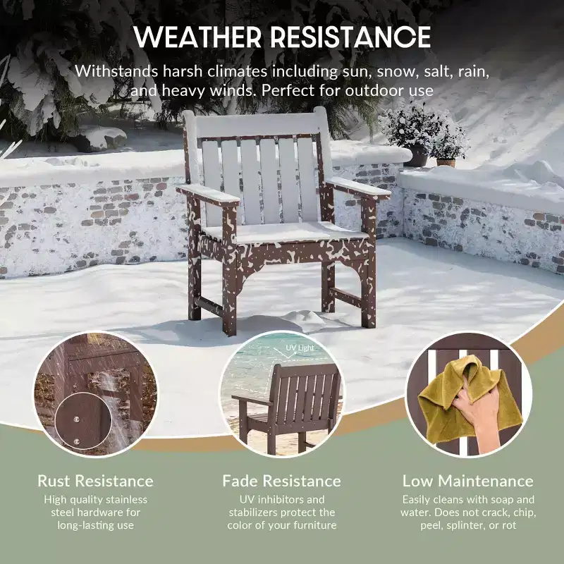 WestinTrends Malibu Outdoor Patio 3-Piece HDPE Adirondack Garden Chairs with Square Adirondack Side Table Set