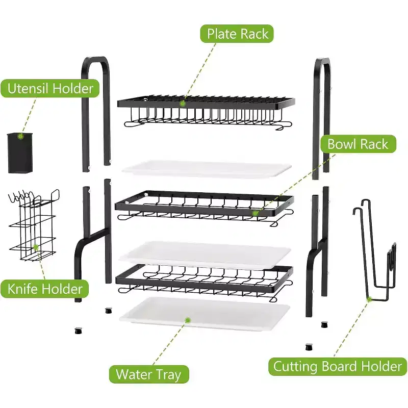 3-Tier Drying Rack for Kitchen Counter Storage
