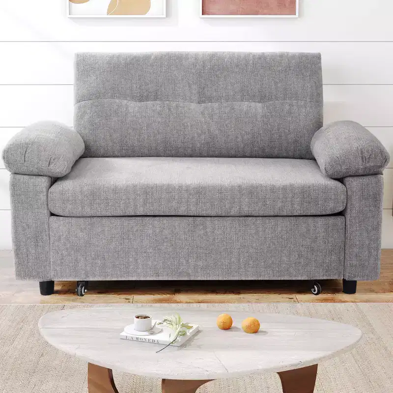 Dyonery 3-in-1 Convertible Sofa Bed, Pull Out Sleeper Sofa with Adjustable Backrest
