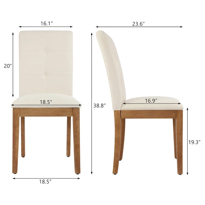 Upholstered Dining Chairs with Tufted High Back and Brushed Legs