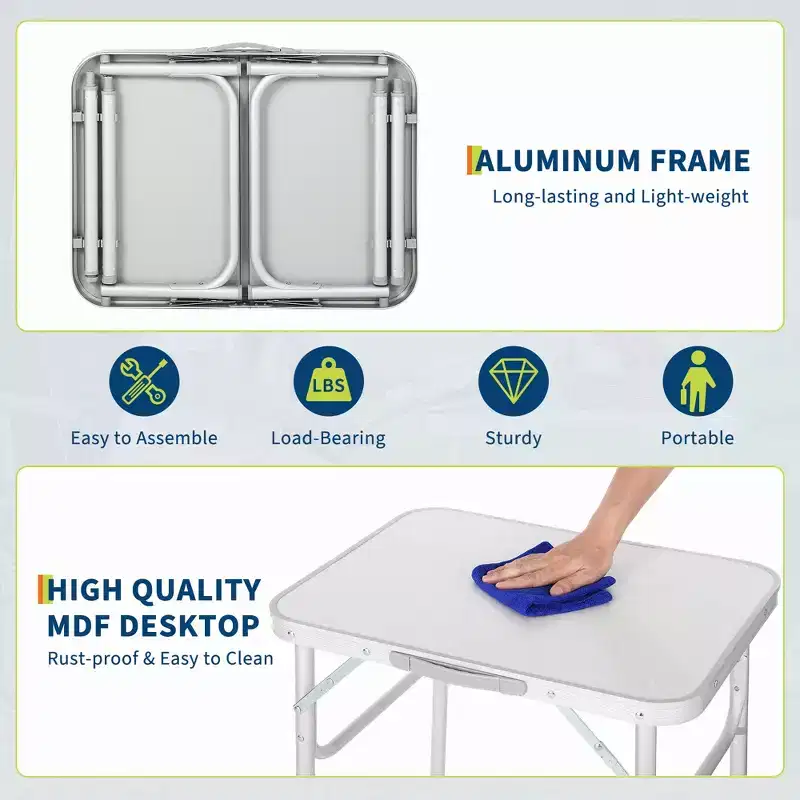 1Pc Aluminum Frame MDF Board Table, Modern Table, Work Desk, Home Office Furniture, Compact Table, Office Table