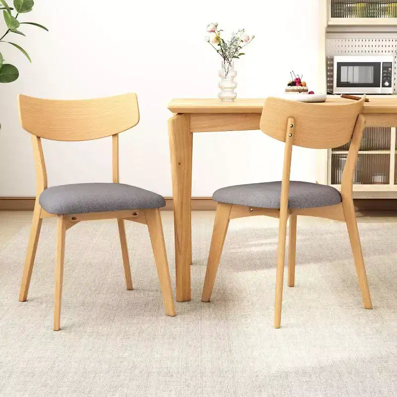 Set of 2 Mid-Century Modern Dining Chairs with Cushioned Seats