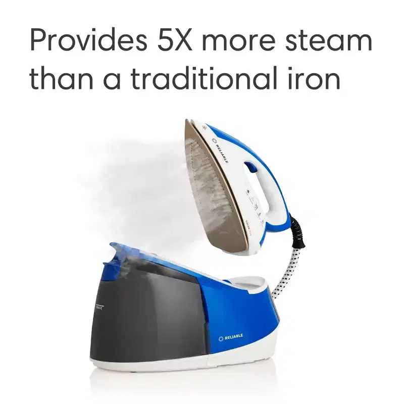 Reliable Corporation Maven 140IS 1.5L Home Ironing Station: Ceramic Soleplate, Digital Display, Vertical Steam, 1500W