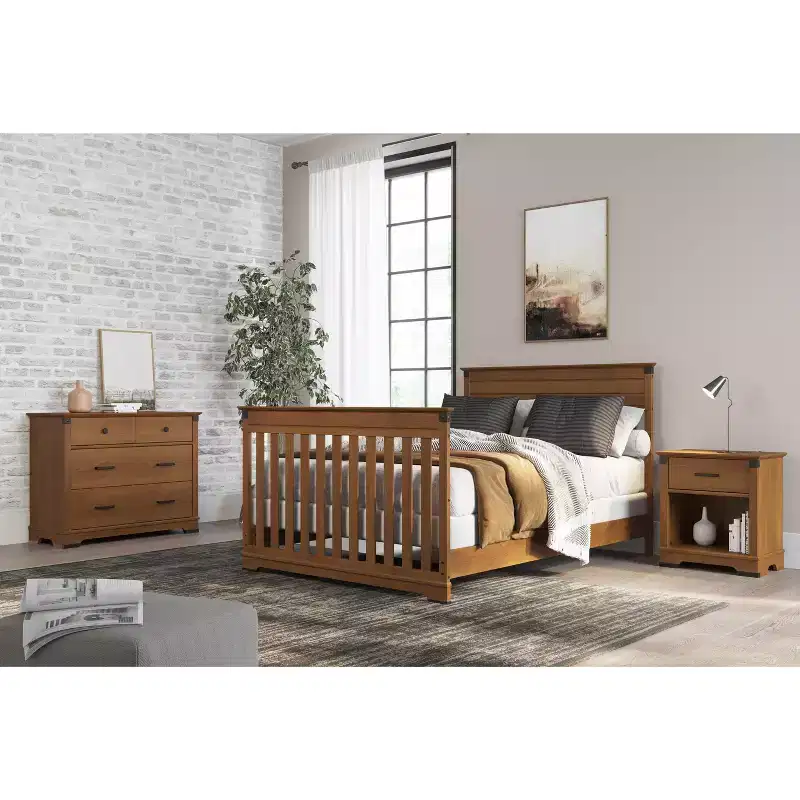 Child Craft Redmond 1 Drawer Nightstand for Nursery or Bedroom, Large Storage Drawer, Made of Sturdy Pinewood, Non-Toxic, Baby Safe Finish