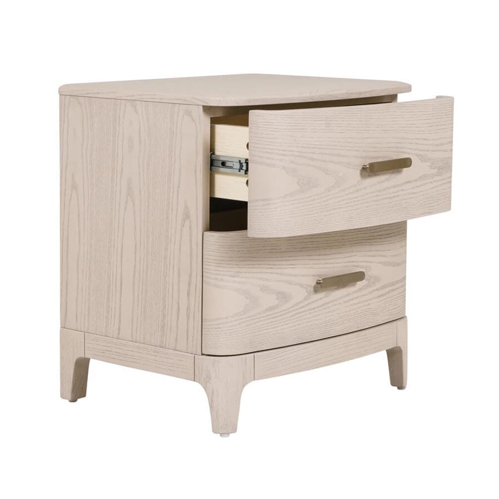 Lightwash Wood 2 Drawer Bedside Table