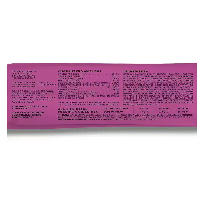 Boat To Bowl Fish, Salmon and Wild Seafood Flavor Recipe Dry Cat Food - 3.5lbs