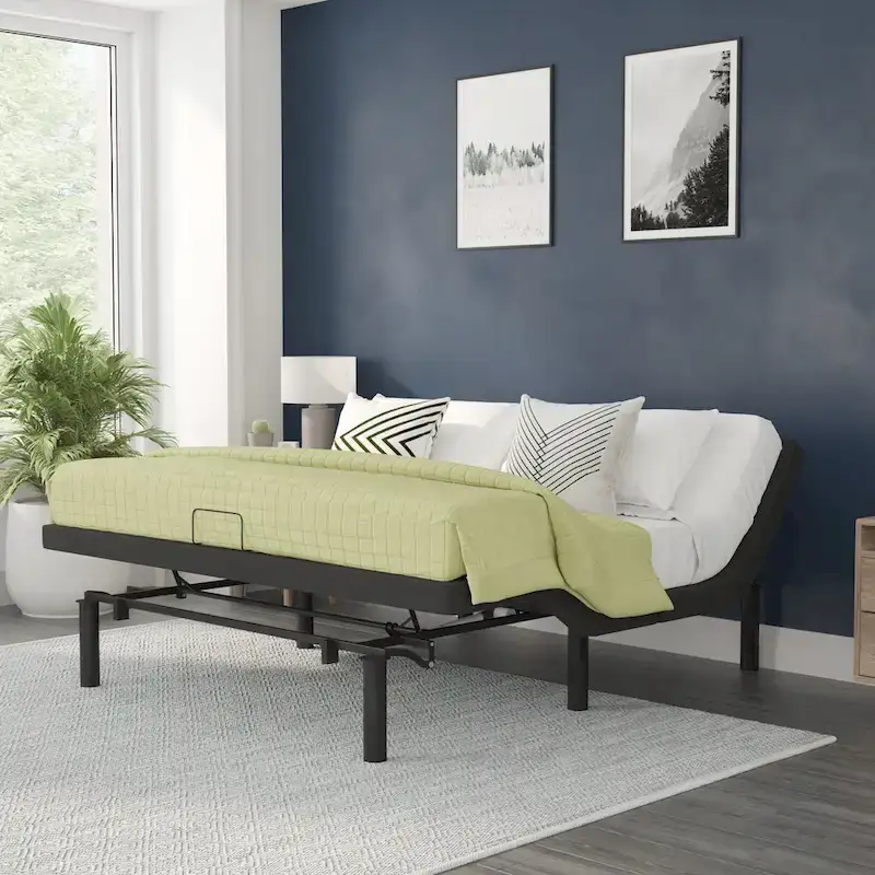 Anti-skid Upholstered Adjustable Bed Base with Wireless Remote