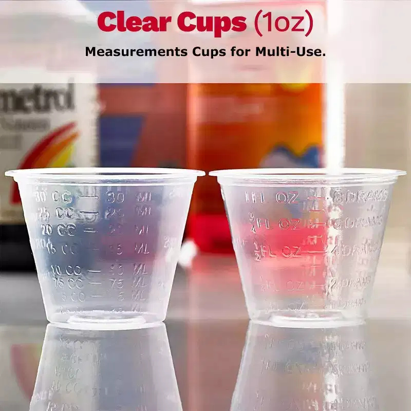 Clear Medicine Cups 1 oz  Disposable Plastic Graduated Measuring Cups for Medication, Crafts, Mouthwash, and More
