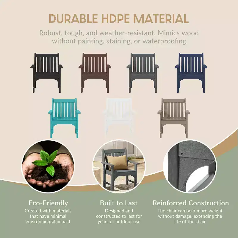 WestinTrends Malibu Outdoor Patio 3-Piece HDPE Adirondack Garden Chairs with Square Adirondack Side Table Set