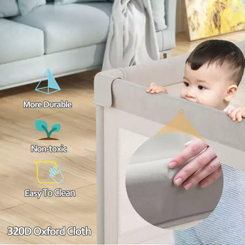 Baby Playpen with Mat 59 x 71 Inch, Indoor & Outdoor Activity Center, Safety Baby Fence for Babies and Toddlers