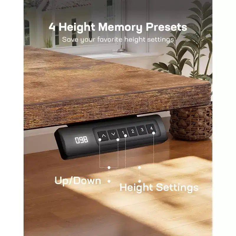 Electric Standing Desk, 48x24 Inch Adjustable Height with 27.5 to 46.7 In Height Range, 4 Memory Presets, Suitable for use in offices and studies