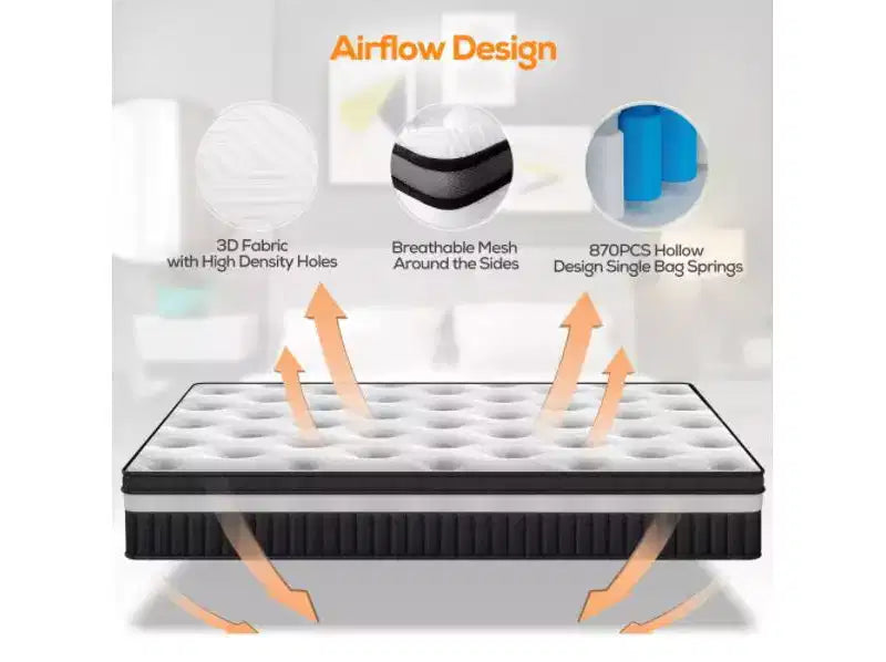 14-inch King Hybrid Mattress  Gel Memory Foam, Pocketed Coils, Medium Firm, CertiPUR-US Certified