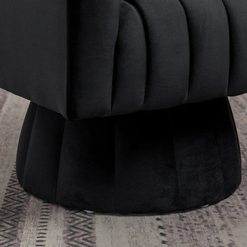 SEYNAR Modern Glam Velvet Upholstered Round 360 Degree Swivel Accent Barrel Chair Set of 2