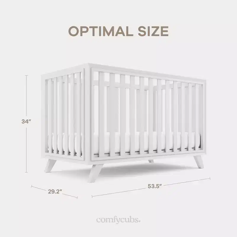 Comfy Cubs Baby Crib for 0 to 3 Years - Adjustable Mattress Height - 80 lbs Capacity Nursery Bed