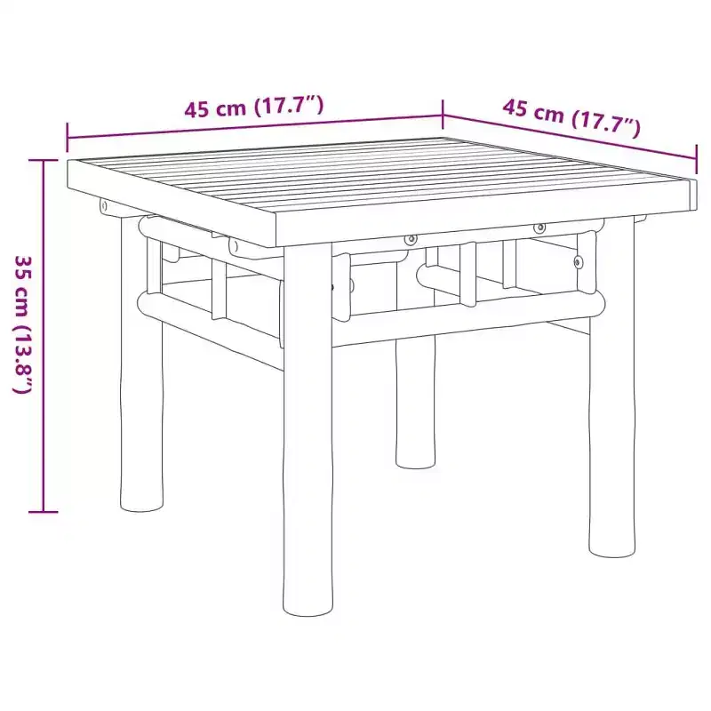 vidaXL Coffee Table Accent Living Room Bedroom Hallway Office Furniture Bamboo - 43.3 x 21.7 x 13.8