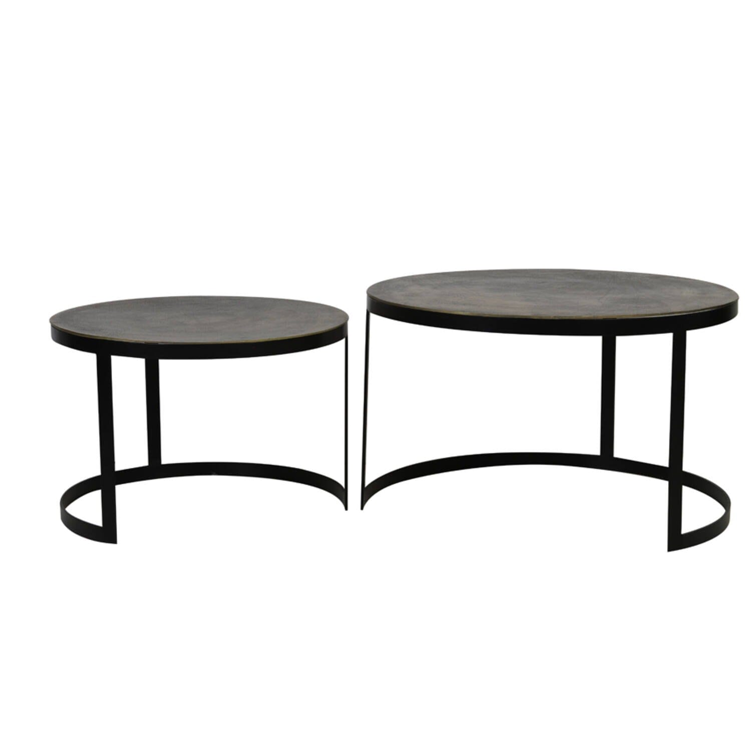 Black & Antique Bronze Nested Coffee Tables