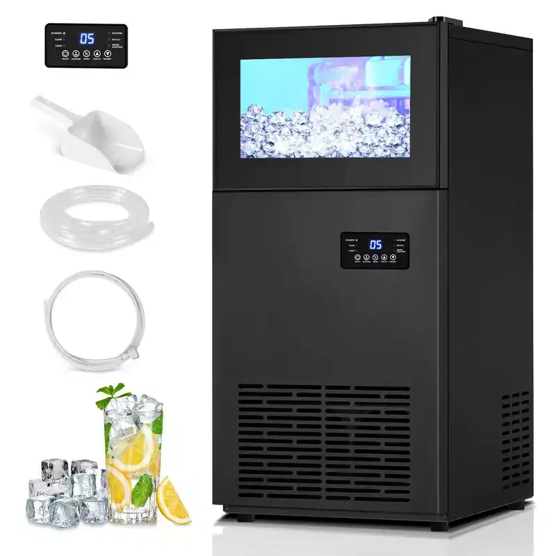 Tylza Commercial Built-in or Freestanding Ice Maker 160Lbs/24H in Black