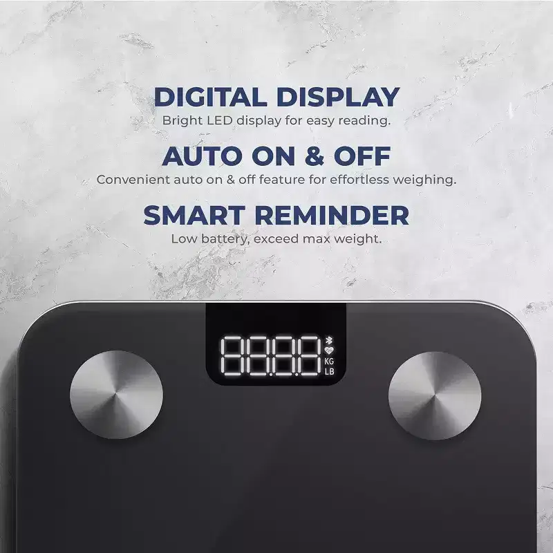 Smart Digital Body Composition Scale with 20 Metrics, Bluetooth Fitness Tracking & SunnyFit App Workouts  Sunny Health & Fitness