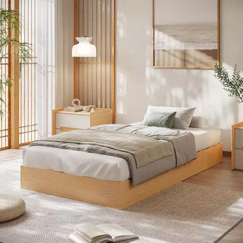 Platform Bed Frame with Wooden Slat Support, No Box Spring Needed, Easy Assembly