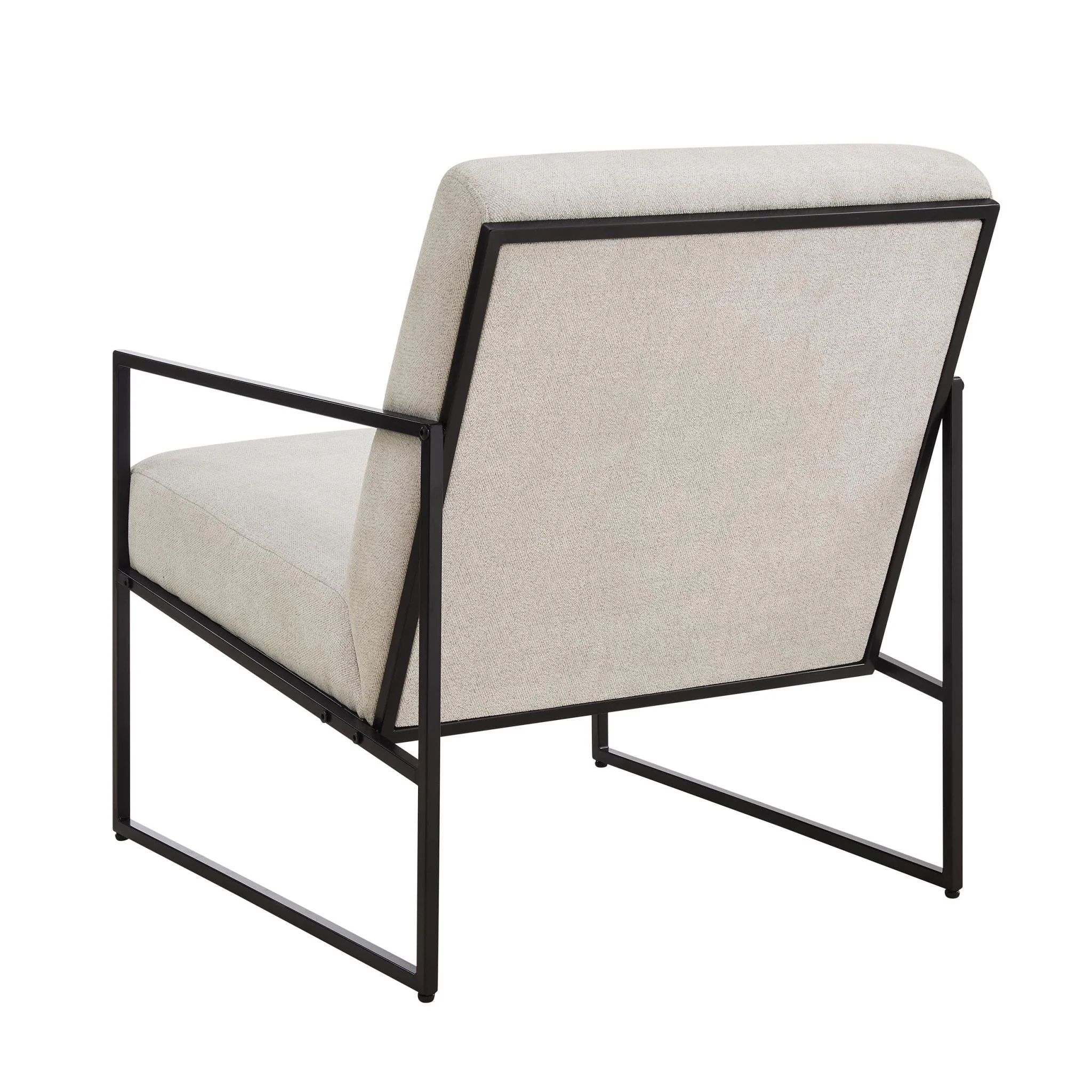 Modern Light Beige Fabric Accent Chair with Space-Saving Design for Living Room