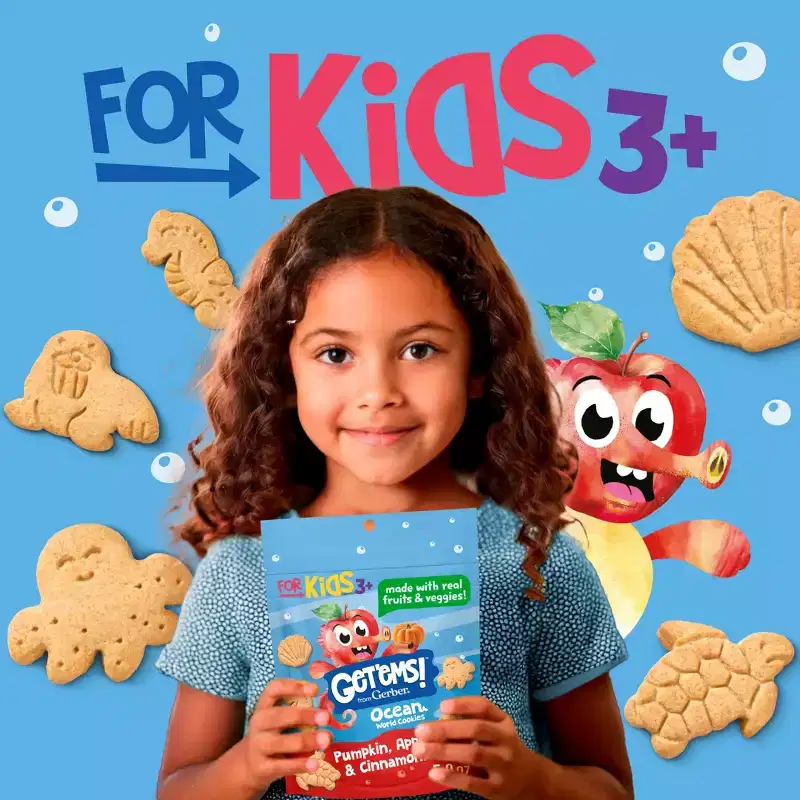 Get'ems! from Gerber Ocean World Pumpkin Apple Cinnamon Crackers Kids Lunch Snacks - 5oz