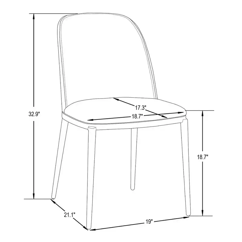 LeisureMod Tule Modern Dining Chair Set of 4 with PU Leather, Velvet, or Suede Seat and White Steel Frame  Kitchen, Dining Room, Home, Cafe, Seating