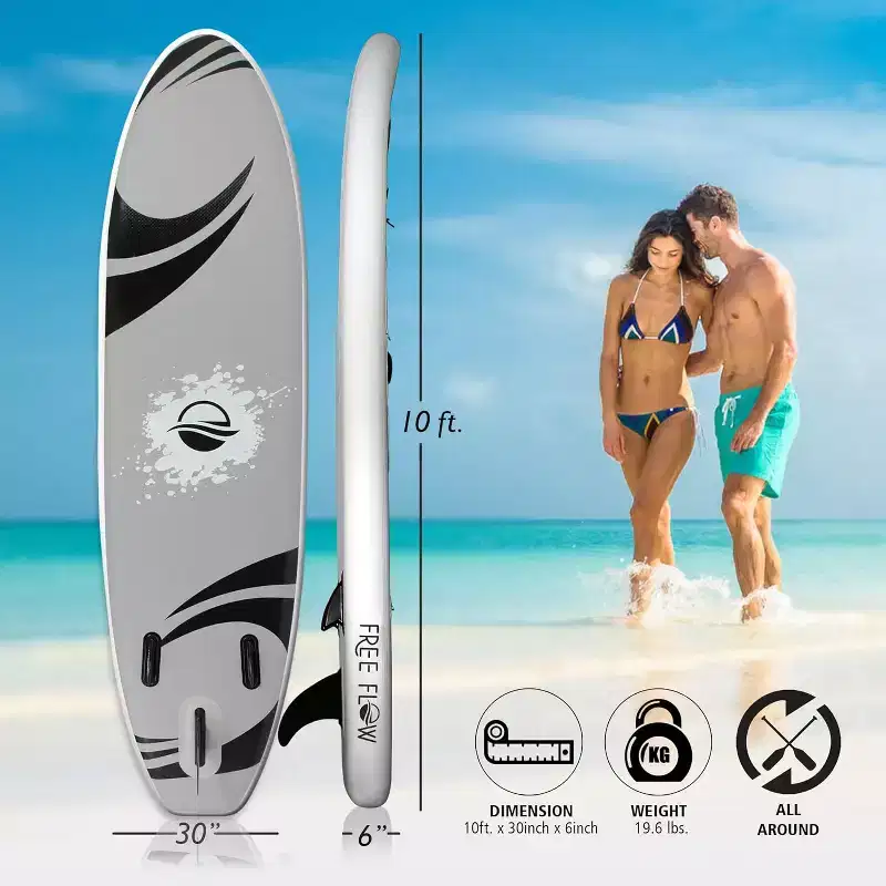 SereneLife 10'6 Inflatable Stand-Up Paddle-Board (SUP) with Paddle & Accessories