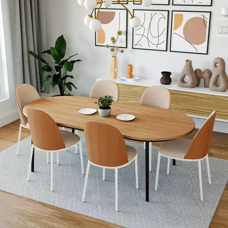 LeisureMod Tule Modern Dining Chair Set of 4 with PU Leather, Velvet, or Suede Seat and White Steel Frame  Kitchen, Dining Room, Home, Cafe, Seating