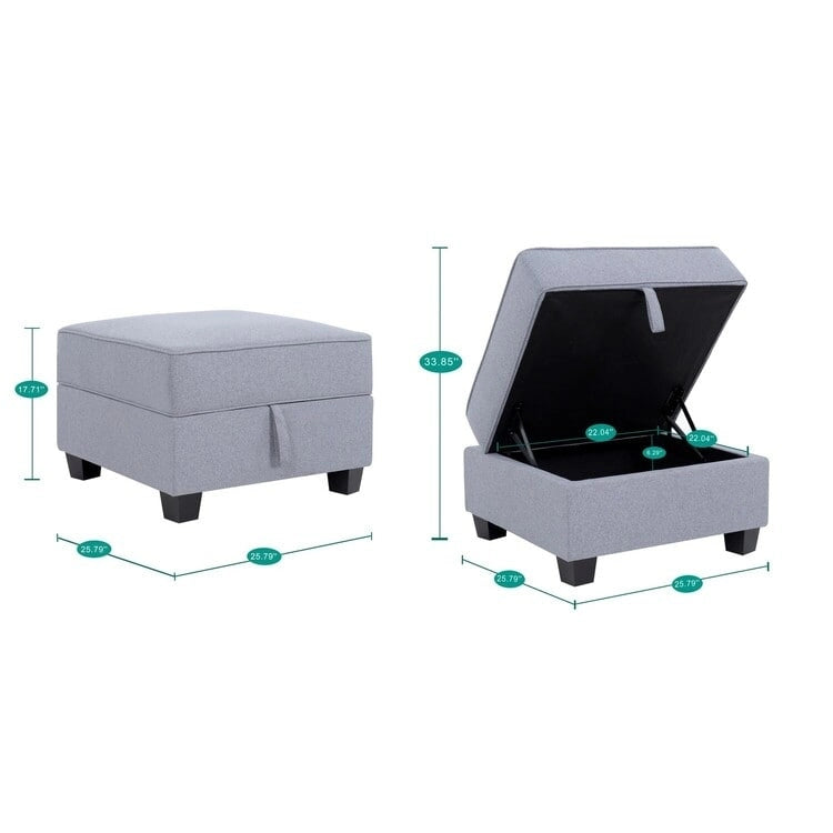Modern DIY Convertible Modular Sectional Ultimate Sofa Collection - Optional Ottoman Middle and Armrest Modules