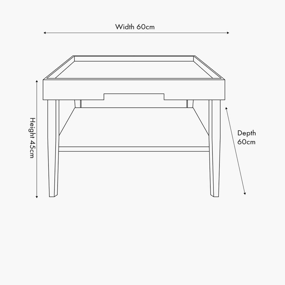 Black Wood Veneer Square Coffee Table