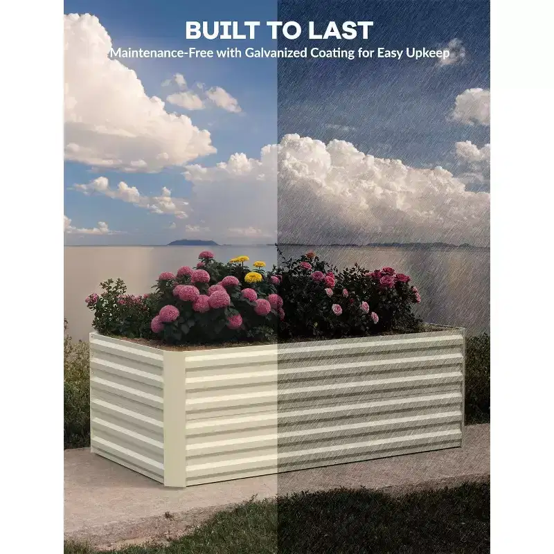 CuisinSmart Outdoor Raised Garden Bed, Deep Root Box Planter for Vegetables, Flowers, Herbs, and Succulents, Raised Garden Bed Kit