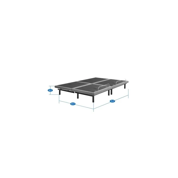 Adjustable Electric Bed Frame Base, 3-Speed Head & Foot Massage, Wireless Remote, USB Ports