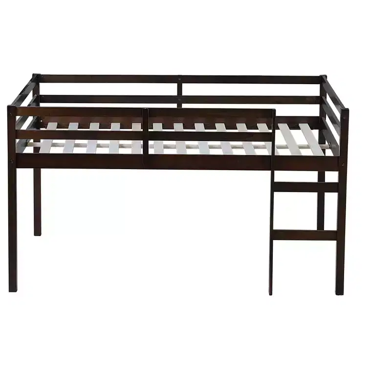 MAYEERTY Twin Bunk Bed Kid-Friendly Safety Rail Solid Pine Wood
