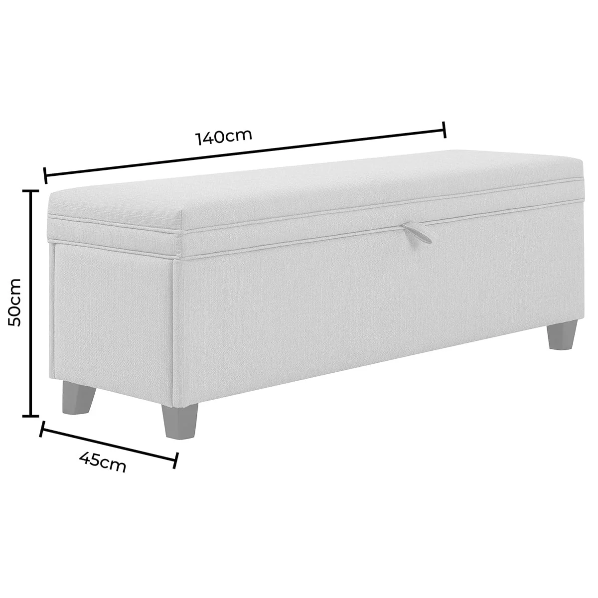 Storage Ottoman - Chenille Ecru