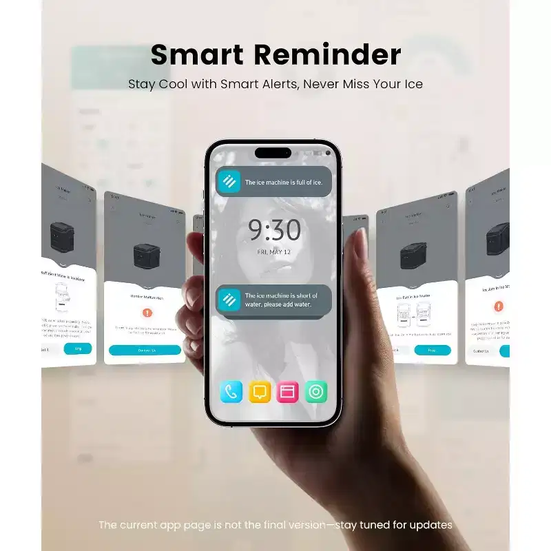ecozy Smart Bullet Ice Maker with App Control, 26Lbs/24H Self-Cleaning Portable Ice Makers Countertop