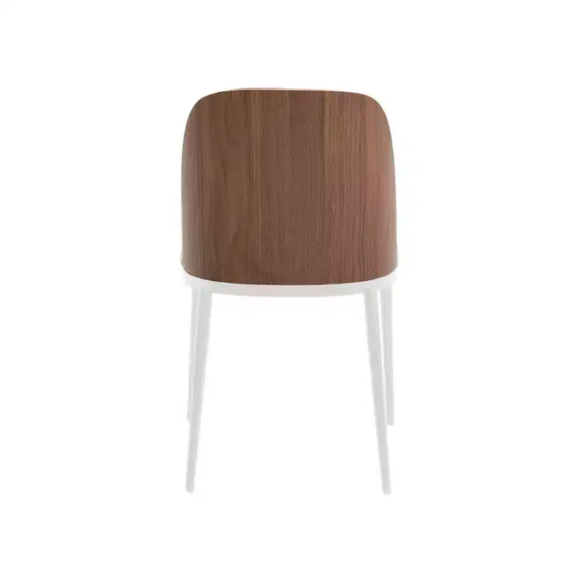 LeisureMod Tule Modern Dining Chair Set of 4 with PU Leather, Velvet, or Suede Seat and White Steel Frame  Kitchen, Dining Room, Home, Cafe, Seating