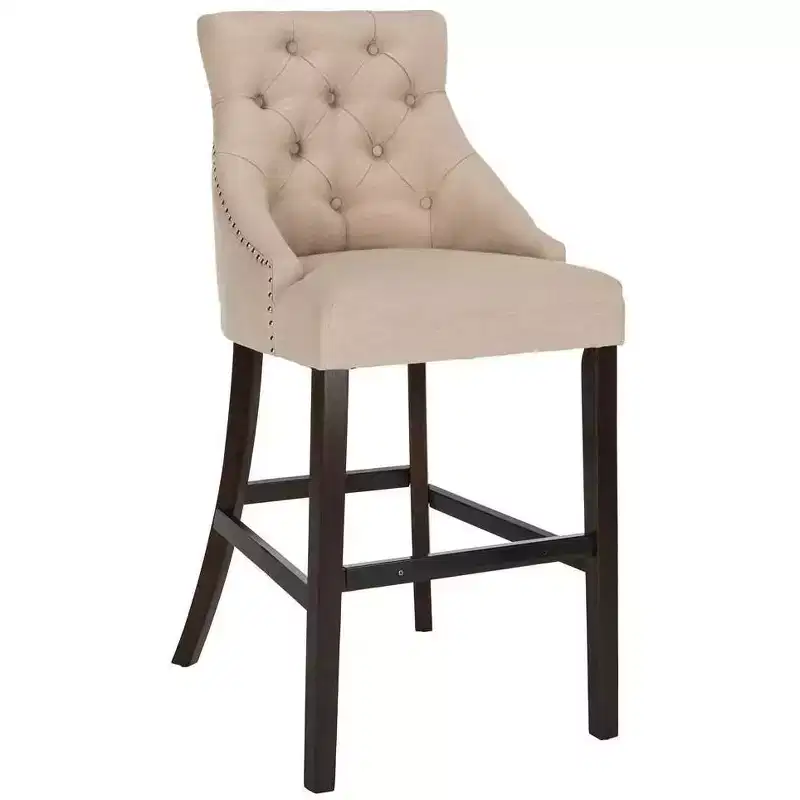 Tufted Wing Back Bar Stool