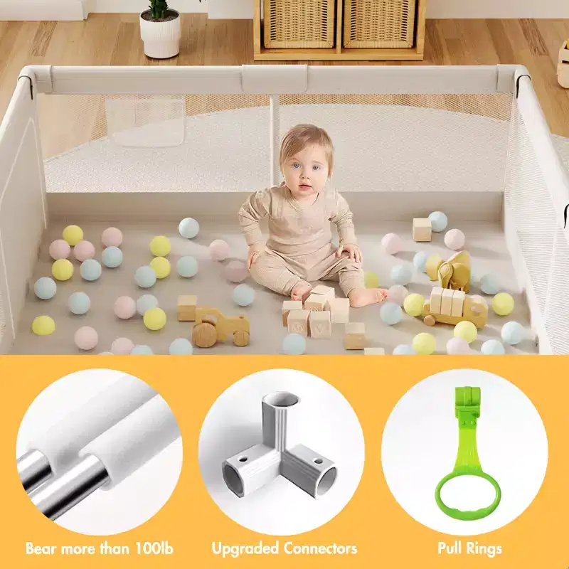 59x59in Baby Playpen Safe and Durable Activity Fence for Babies and Toddlers, Indoor & Outdoor Use, Perfect for Playtime and Learning