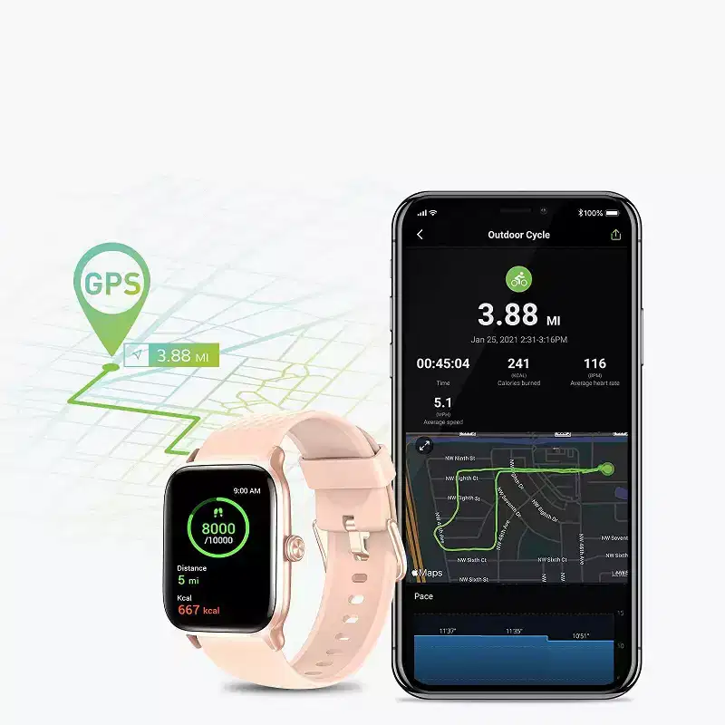 Letsfit Smart Watch Fitness Tracker with Heart Rate & Sleep Monitor & Blood Oxygen Saturation Compatible with iPhone & Android Phones - EW1