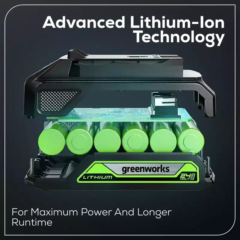 Greenworks Powerall 2x24V 17" BL Push Mower Kit with (2) 4.0Ah Batteries and Dual Port Charger