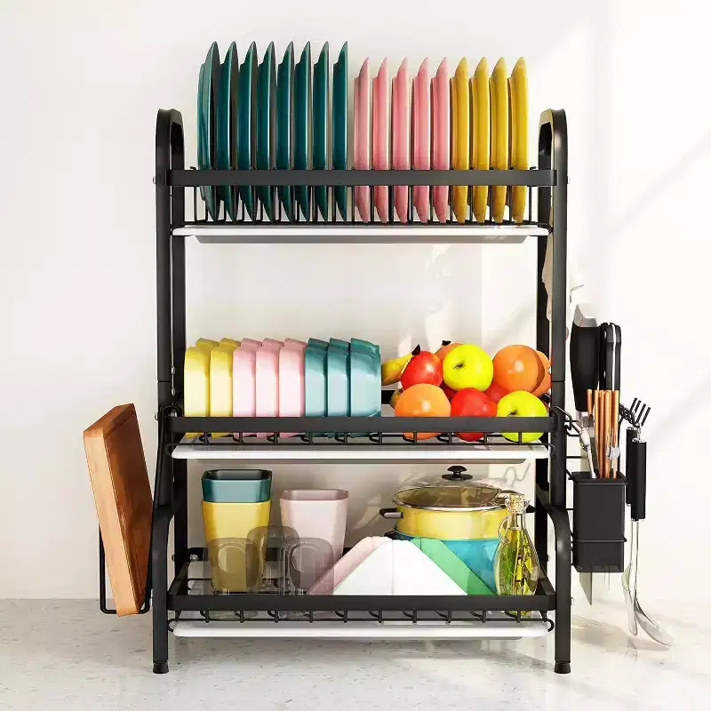3-Tier Drying Rack for Kitchen Counter Storage