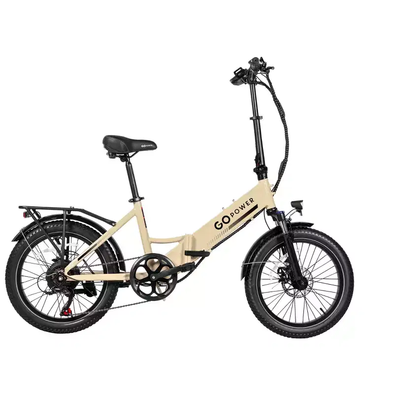 GoPowerBike GoPlus Folding Electric Bike | 20 Fat Tire eBike | 500W Motor, 20mph Top Speed | 45+ Mile Range, 5 Pedal-Assist Levels | Open Box