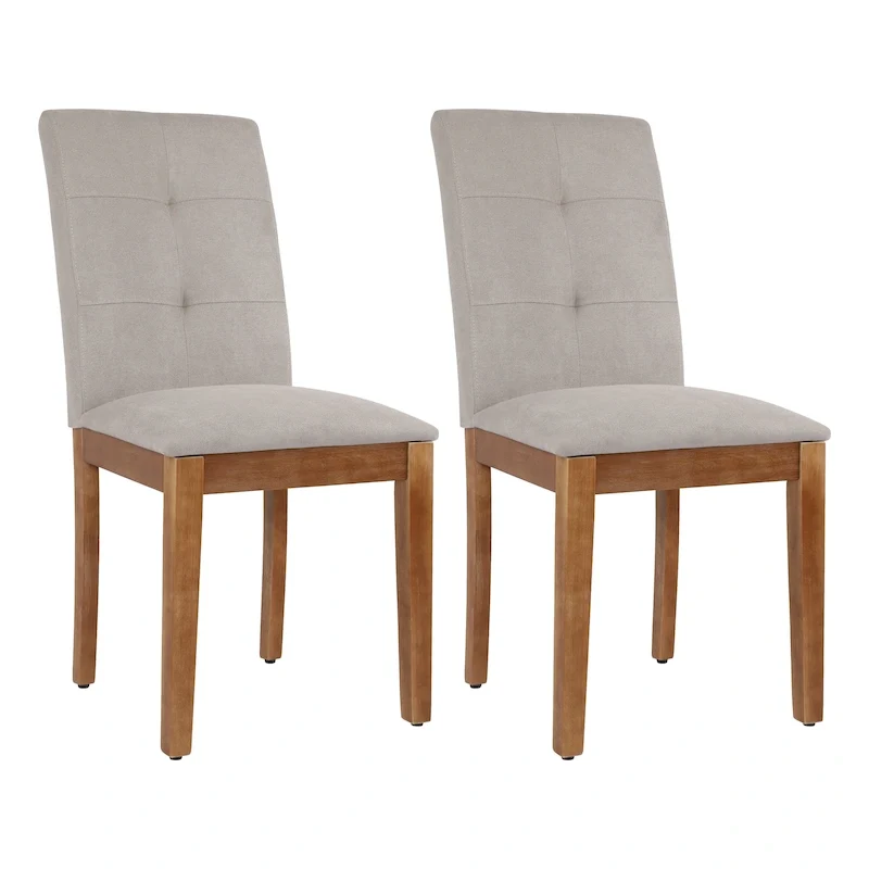 Upholstered Dining Chairs with Tufted High Back and Brushed Legs