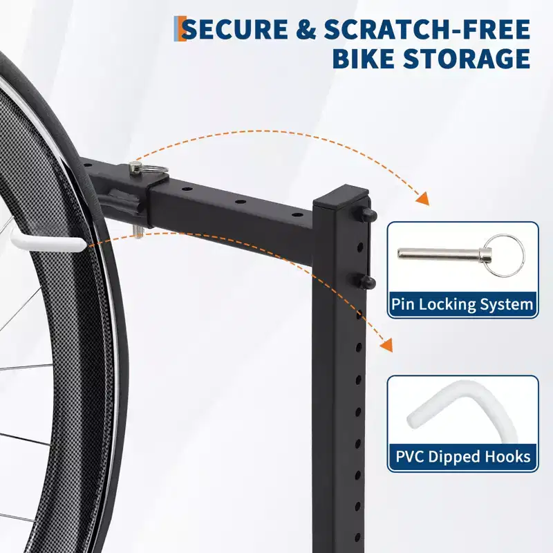 Freestanding 5-Bike Storage Rack with 300 Lbs Heavy Duty Capacity, Sturdy Organizer for Safe and Stable Bike Holding for Front Yards, Backyards