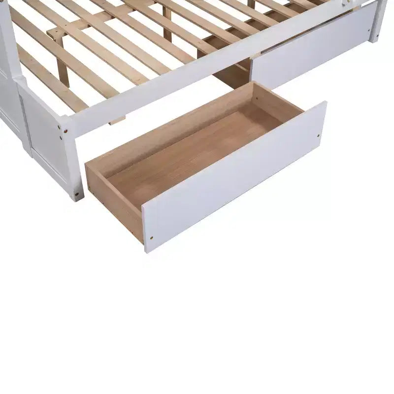 Twin Over Full Convertible Bunk Bed With 2 Storage Drawers
